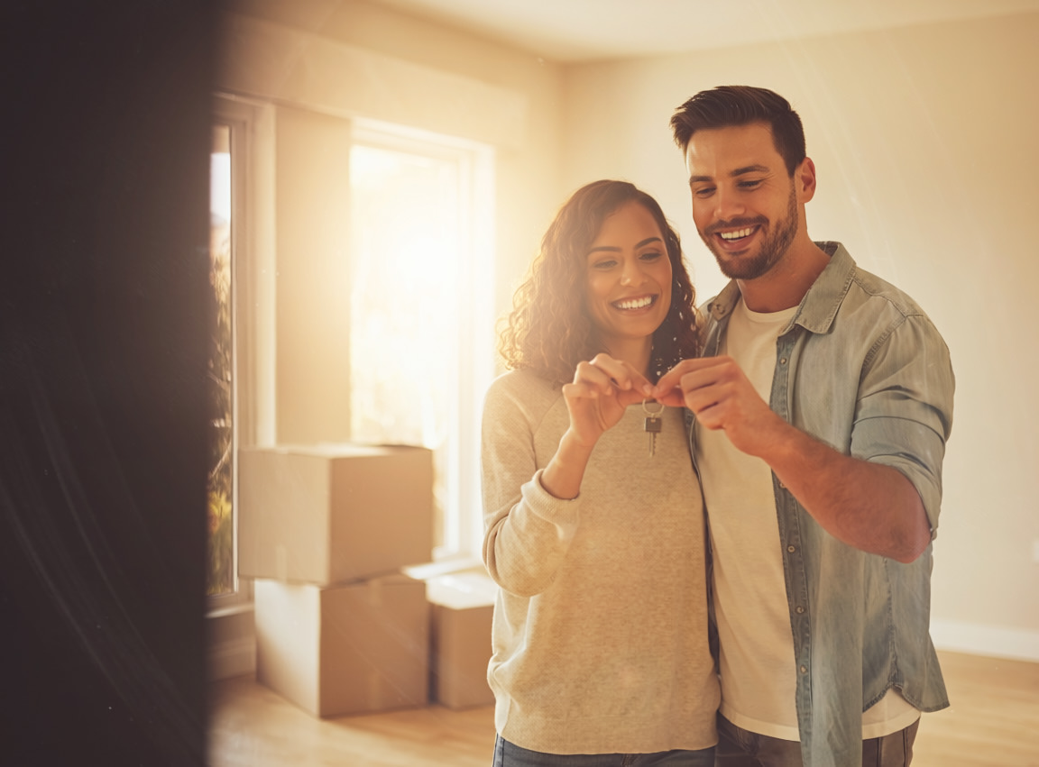 Family moving into their new home
